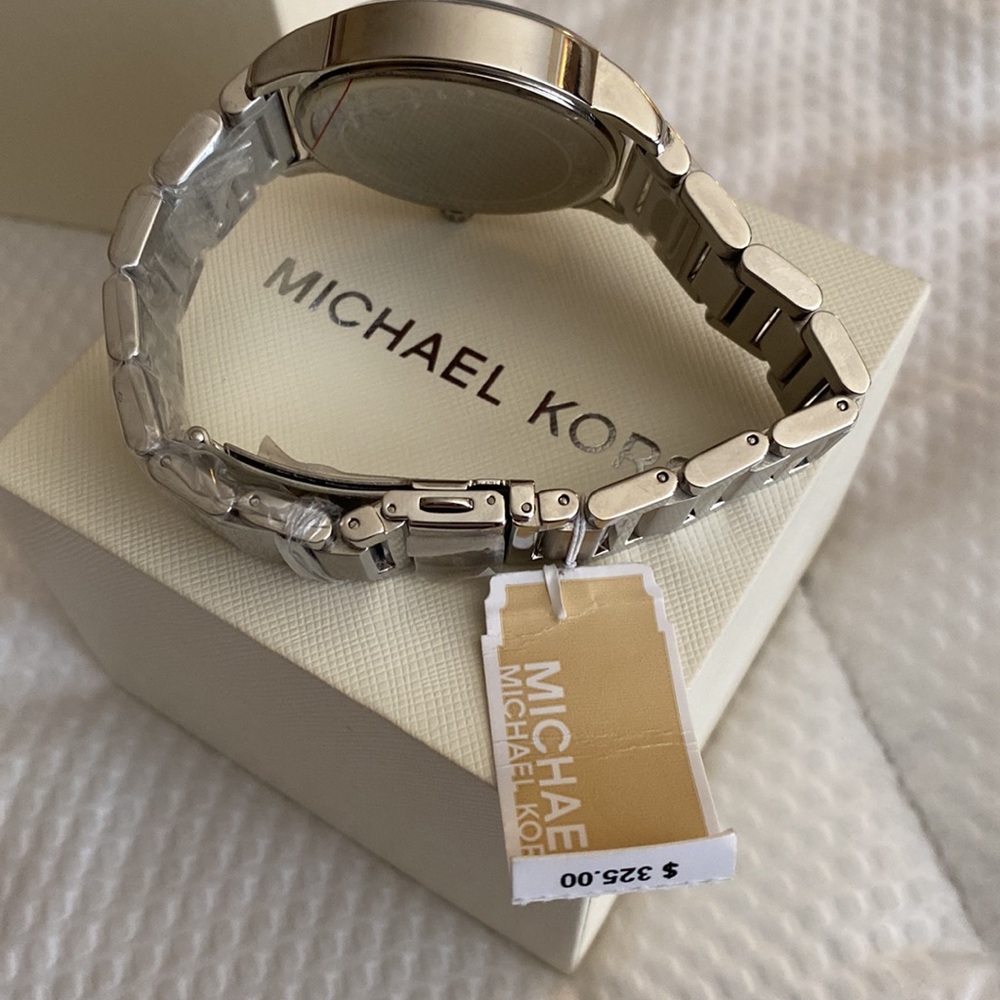 Michael Kors Silver Watch with Crystal Dial - Picture 5 of 7